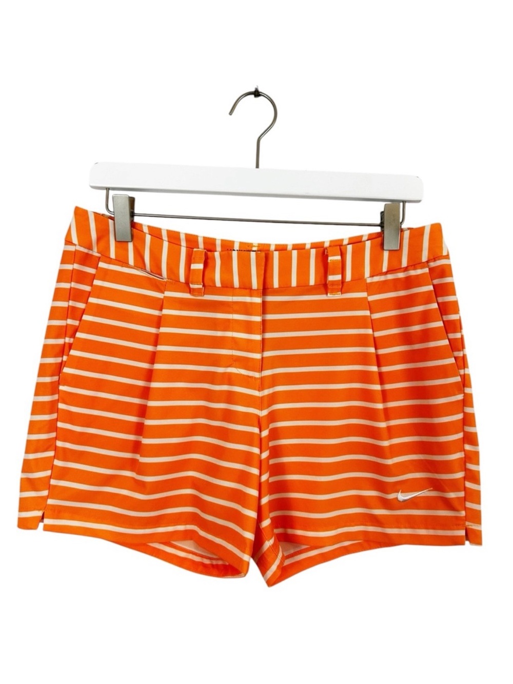 Nike Golf Dri-Fit Orange and White Striped Shorts Size 4